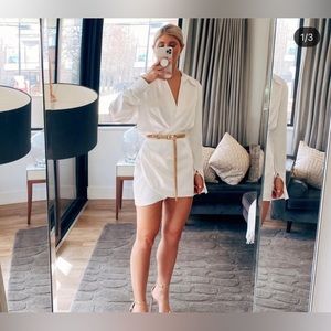 Zara white silk dress